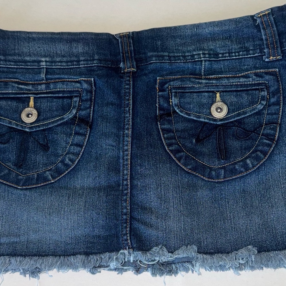 Highway Jeans Denim Mini Skirt with built in shorts and Frayed Hem - Picture 2 of 7